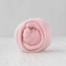  mulesing free merino wool roving powder pink pastel