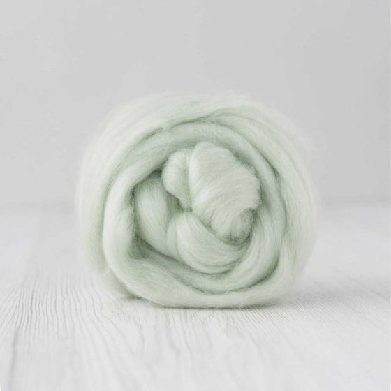 pastel mint green merino wool roving