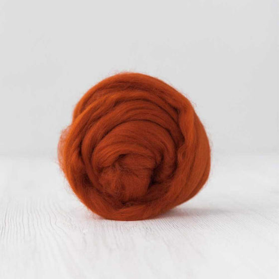 Fine Merino Wool Roving - Rust