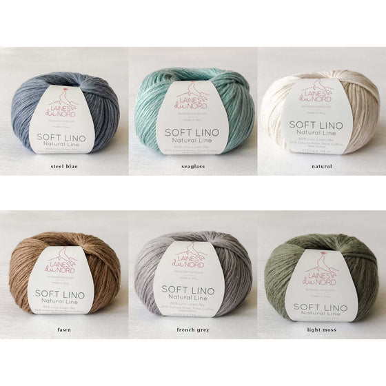 Laines Du Nord Soft Lino Yarn - No. 15 French Grey