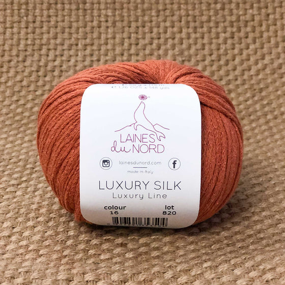 terracotta burnt orange colour yarn 100% silk