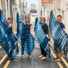 indigo shibori scarf designs